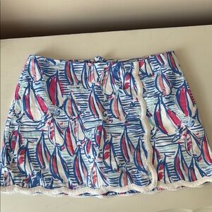 Lilly Pulitzer Colorful Sailboat Print Skort